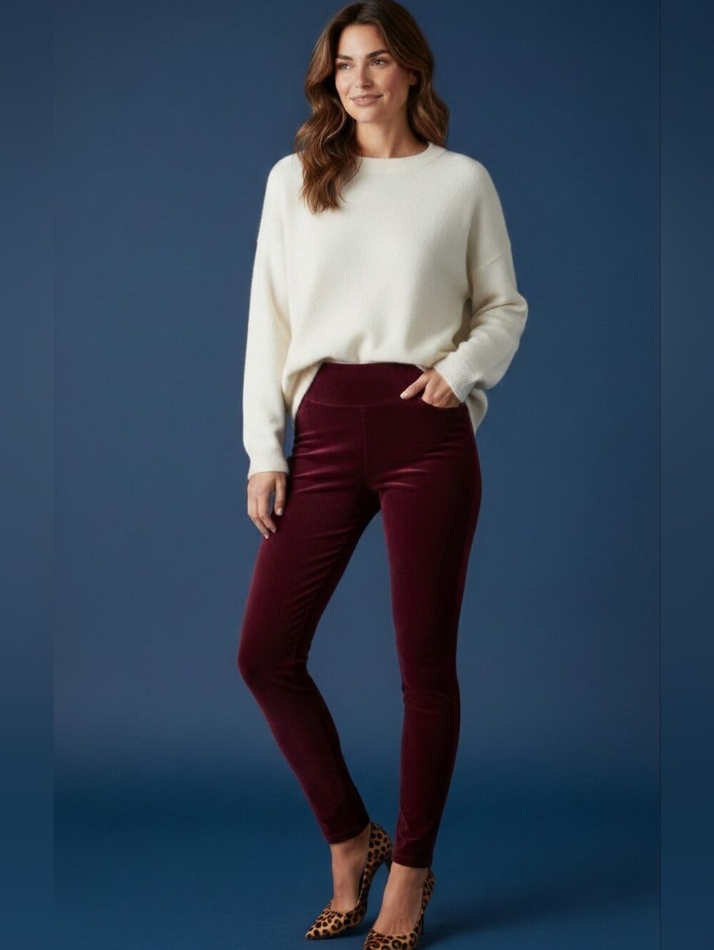 NWT Spanx Velour Leggings High Waisted Rich Purple Size XL